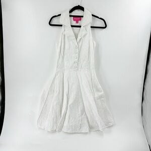 ✅ LILLY PULITZER JUBILEE WHITE COLLARED SLEEVELESS DRESS SIZE 2 WITH POCKETS